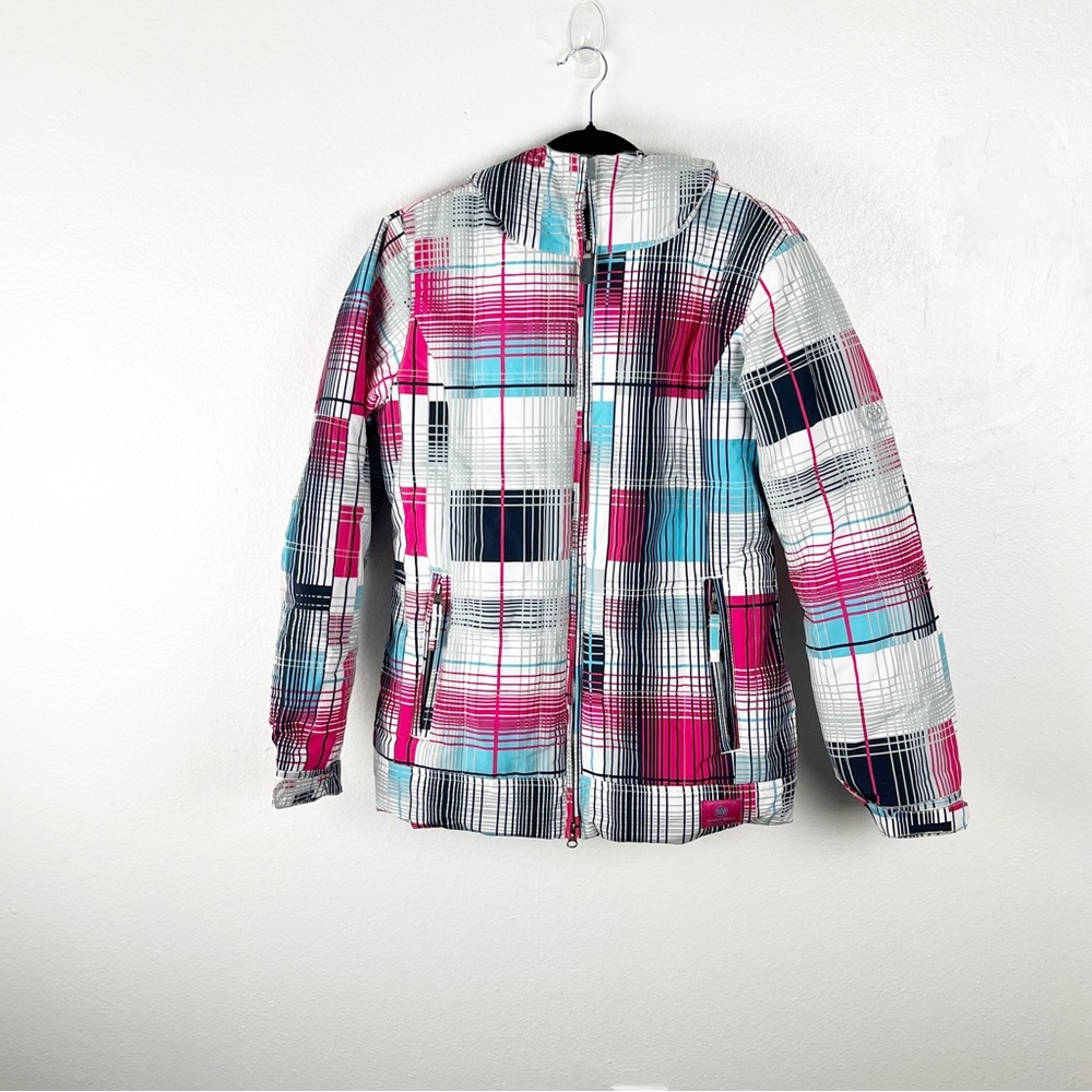 686 Plaid Mannual Echo Interior Exterior Pockets Insulated Ski Jacket Medium
